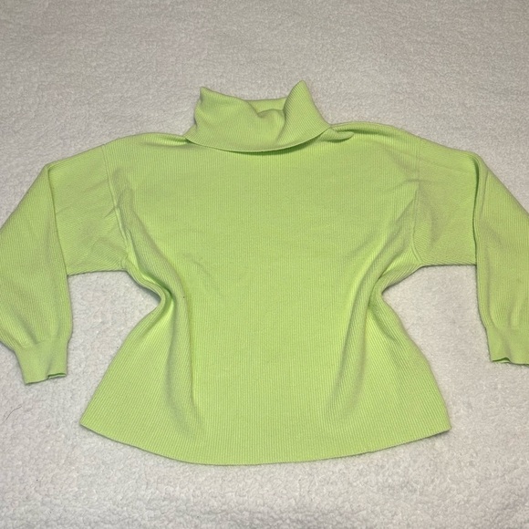 Free People Sweaters - Free People Women Lime Green Softly Structure Cowl Neck Sweater